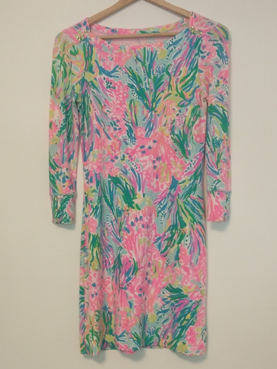 Lilly Pulitzer Dresses & Skirts - Lilly Pulitzer Vibrant Rayon Blend ¾ Sleeve Dress XXSmall